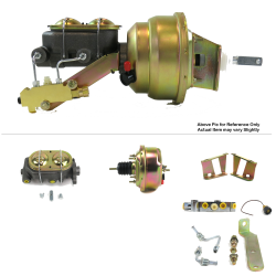 1958-1964 Chevy Bel Air 7” Single Power Brake Booster Kit OEM Mount Disc/Disc - Part Number: HEXBBK7AFE7