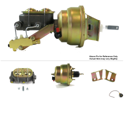 1958-1964 Chevy Bel Air 7” Dual Power Brake Booster Kit OEM Mount Drum/Drum - Part Number: HEXBBK7AFEA