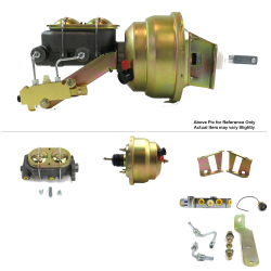 1958-1964 Chevy Bel Air 8” Dual Power Brake Booster Kit OEM Mount Disc/Disc - Part Number: HEXBBK7AFEE