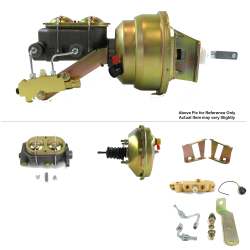 1958-1964 Chevy Bel Air 9” Single Power Brake Booster Kit OEM Mount Disc/Drum - Part Number: HEXBBK7AFF1