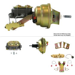 1958-1964 Chevy Bel Air 9” Power Brake Booster Kit Bottom Mount Prop Disc/Drum - Part Number: HEXBBK7AFFC