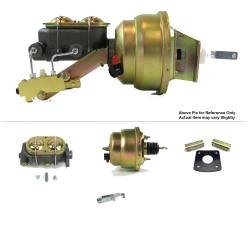 1965-1970 Chevy Full Size 7” Dual Power Brake Booster Kit Mount Drum/Drum - Part Number: HEXBBK7B003