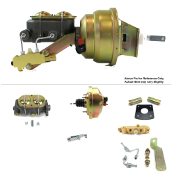 1965-1970 Chevy Full Size 8” Single Power Brake Booster Kit Mount Disc/Drum - Part Number: HEXBBK7B004