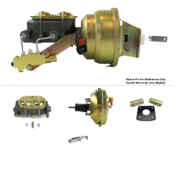 1965-1970 Chevy Full Size 9” Single Power Brake Booster Kit Mount Drum/Drum - Part Number: HEXBBK7B00B