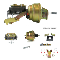 1965-1970 Chevy Full Size 7” Dual Power Brake Kit Bottom Mount Prop Disc/Disc - Part Number: HEXBBK7B00F