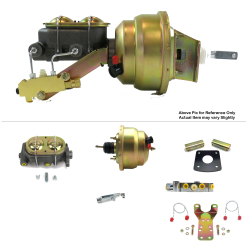 1965-1970 Chevy Full Size 8” Dual Power Brake Kit Bottom Mount Prop Disc/Disc - Part Number: HEXBBK7B013