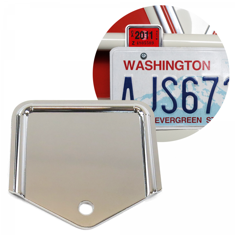 Chrome State Inspection Tag Sticker Renewal Holder Display Plate For Motorcycles 