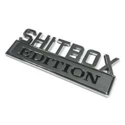 2X SHITBOX EDITION Emblem Fender Tailgate Decal Badge Nameplate For RAM GM GMC Chevy Ford JEEP Car Truck-Larger Size 7‘’ ALL Black Zoonon 