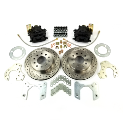 Ford 8” & 9” Axle Drilled & Slotted 5 x 4.5" 11" Rear Disc Brake Kit - Part Number: HEXRBK009