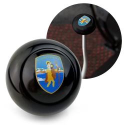 St. Christophorus Black Gear Shift Knob M10 VW Bus Beetle Ghia Thing Split  - Part Number: LABSN4I