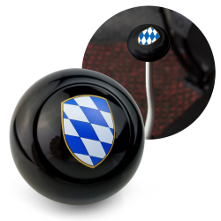 Coat of Arms Bavaria Black Gear Shift Knob M10 VW Bus Beetle Ghia Thing Split  - Part Number: LABSN4M