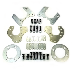 GM Metric Rear Disc Brake to 8 or 9 Inch Ford Rear Axle Bracket Set w/ Hardware - Part Number: HEXCB21