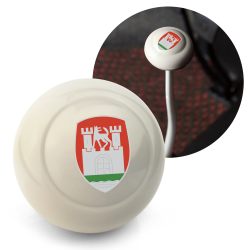 African Wolfsburg Crest Ivory Gear Shift Knob M12 & M7 VW Bus Beetle Ghia Thing - Part Number: LABSN3S