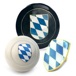 Bavaria 3Pcs Kit - Horn Button, Hood Crest, & Ivory 7mm Shift Knob Bus Bug T3 - Part Number: LABKT3M2C1