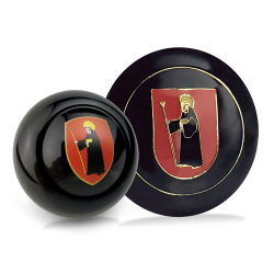 Arms of Glarus 2Pc Kit - Horn Button & Black 7mm Shift Knob Bus Beetle Ghia - Part Number: LABKT2O2C2