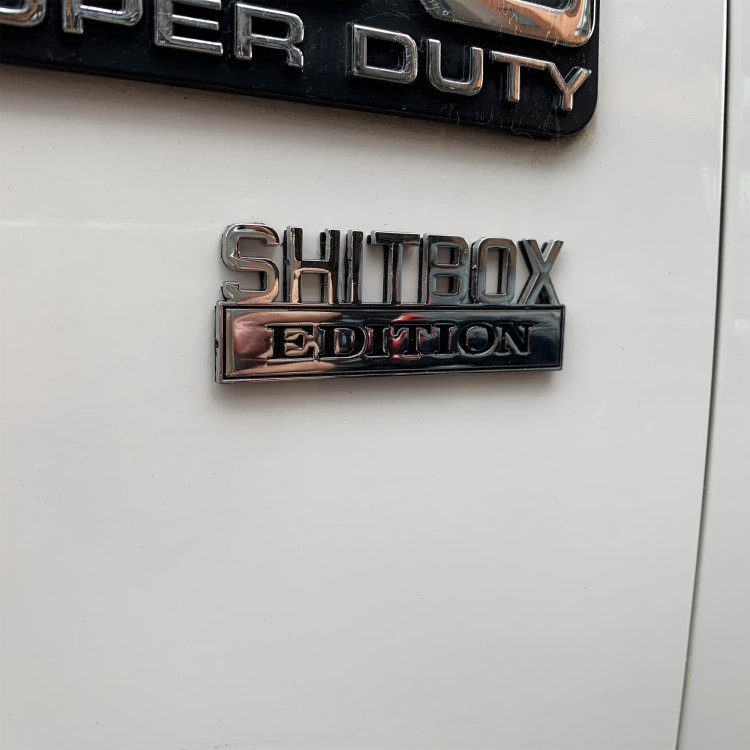 Set of 3 SHITBOX EDITION Emblems Metal Badge Chevy Car Truck 
