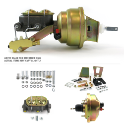 1955-64 Chevy Full Size 8” Single Power Brake Booster Kit Offset Mount Drum/Drum - Part Number: HEXBBKED4AE