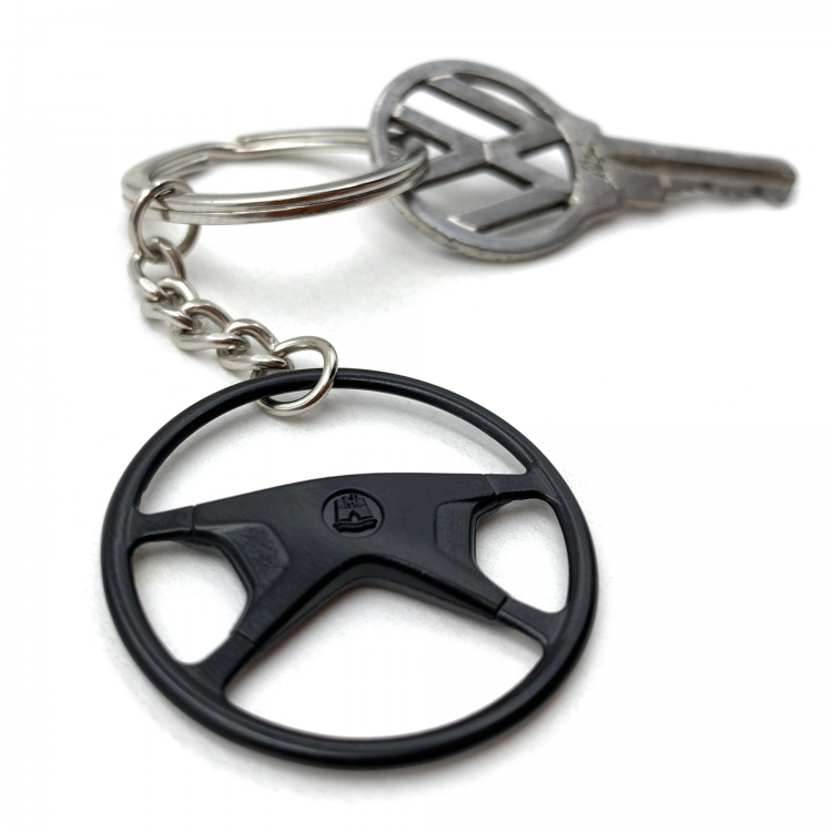 197280 VW Standard 4 Spoke Black Steering Wheel Keychain