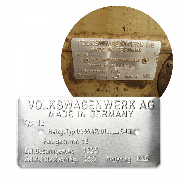Volkswagen Thing Safari Trekker Type 181 Vin Data Information Plate