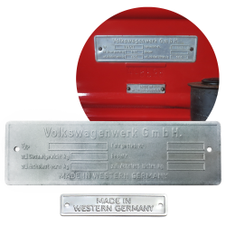 1949-1964 VW Volkswagen VIN Plate with Made In Western Germany Tag - Part Number: VPAVWVIN3
