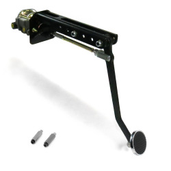 Universal Manual Brake Pedal Kit RT Adjustable Mount Drum/Drum 3" Chrome Pad - Part Number: HEXPKA78EA0