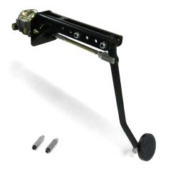 Universal Manual Brake Pedal Kit VT Adjustable Drum/Drum 3" Black Billet Pad - Part Number: HEXPKA78EA3