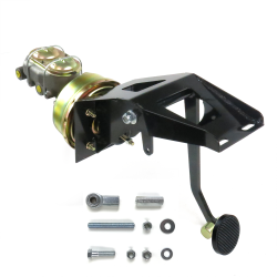 1953-56 Ford Truck 9” Single Power Brake Pedal Kit VT Drum/Drum 3" Black Billet - Part Number: HEXPKA79183
