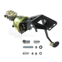 1953-56 Ford Truck 8” Dual Power Brake Pedal Kit XT Drum/Drum Large Chrome Oval - Part Number: HEXPKA79158