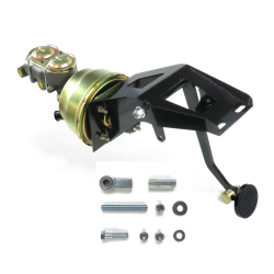 1953-1956 Ford Truck 8” Dual Power Brake Pedal Kit VT Drum/Drum 3" Black Billet - Part Number: HEXPKA79159