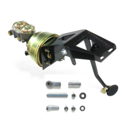 1953-1956 Ford Truck 8” Dual Power Brake Pedal Kit VT Drum/Drum Small Black Oval - Part Number: HEXPKA7915A