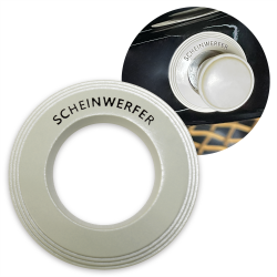 Magnetic Headlight Switch (SCHEINWERFER) Trim Ring Cover (Silver Beige) VW Bug - Part Number: LABTRC16SB