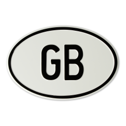 Vintage Embossed GB - Great Britain Country of Origin Registration Plate - Part Number: VPALP11