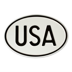 Vintage Embossed USA Country of Origin Rigistraiton Oval Plate - Part Number: VPALP13