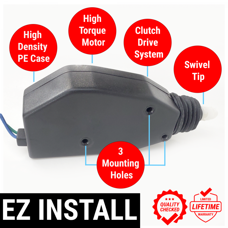 2-Pack Universal 12V Heavy Duty Power Door Lock Actuator Kit - Easy Installation, Fits Most Cars