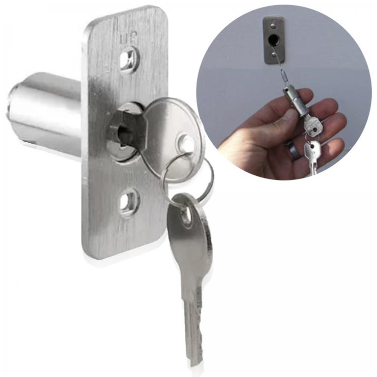 2 Keys Lock Latch Emergency Release Kit Shaved Door Garage Disconnect ...