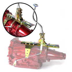 Deluxe Side Shift Transmission Shifter Kit 16” Chrome Bench Arm - GM Powerglide - Part Number: HEXS2G916D2