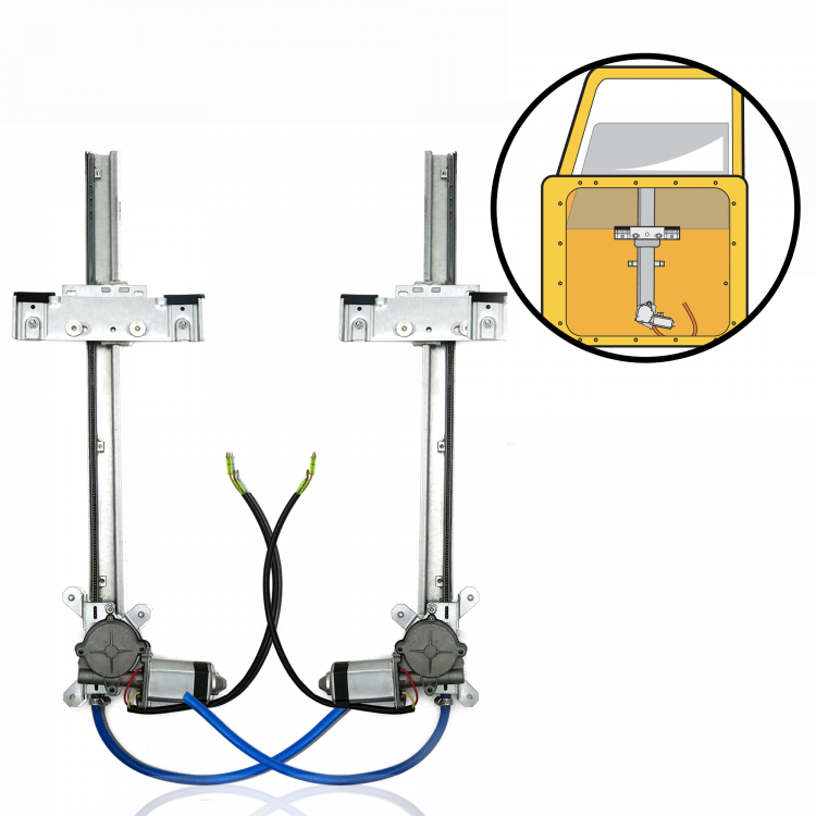 thumbnail image 2 of AutoLöc 2-Door Universal Flat Glass Power Window Kit – Heavy Duty Regulator Motor 2 of 6