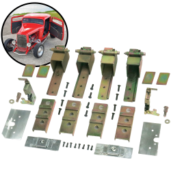 2 Door Heavy Duty Suicide Hidden Hinge Kit w/ Bear Claw Latches & Install Plates - Part Number: AUTHDHINSK