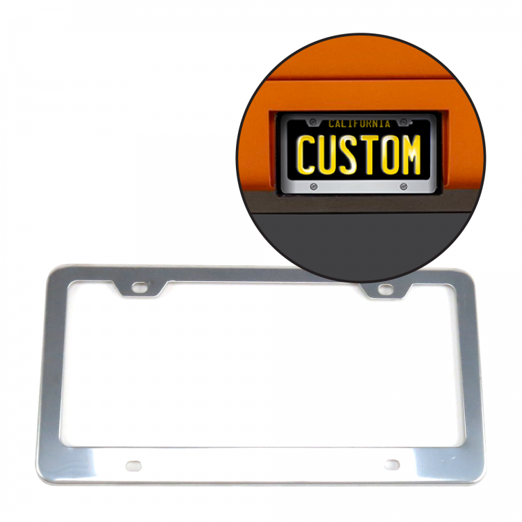 Premium Quality Custom or Plain License Plate Frames - CUSTOM