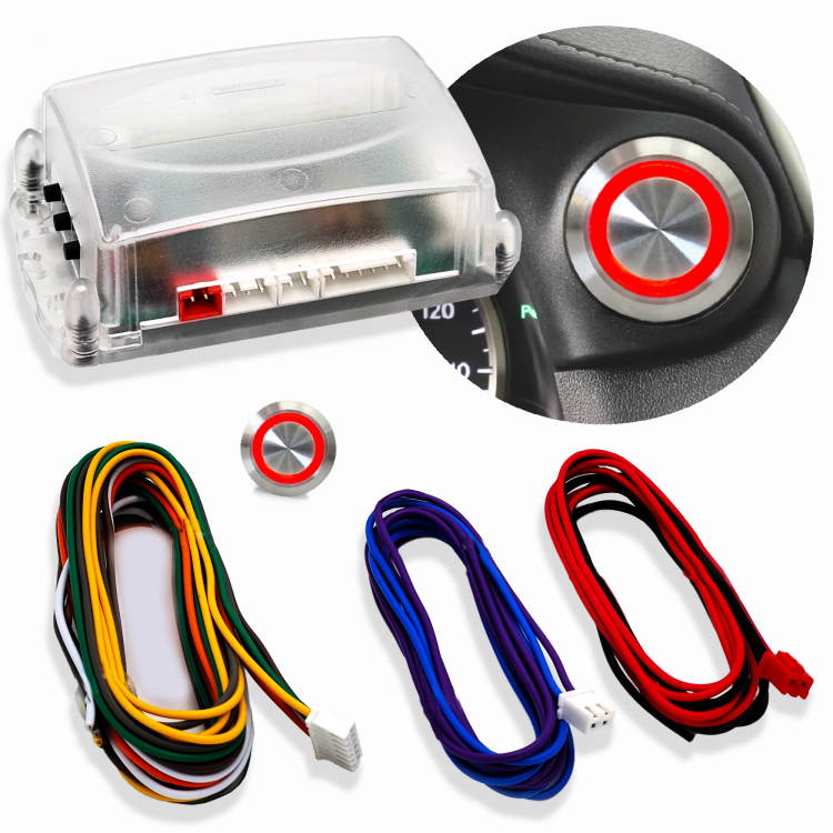 12V Car Ignition Red LED Billet Push Button Start Stop Engine Key  Conversion Kit