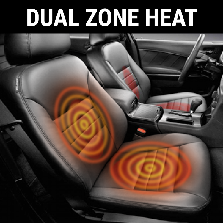 2 Seats Carbon Fiber Heated Seat Heater Kit Car Cushion - Round