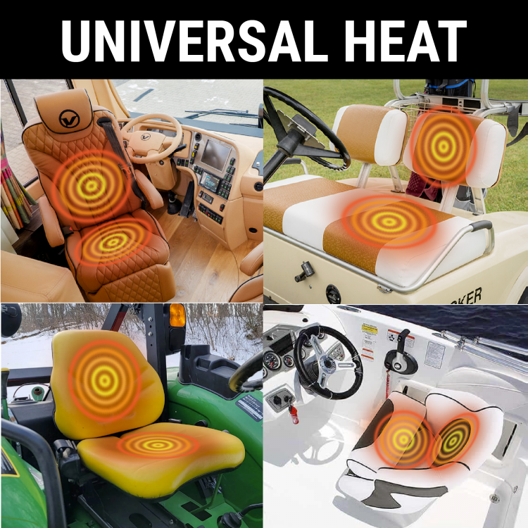 Universal Round Switch Seat Heater,Heated Seat Kit,4 Pads For 2 Seats 12V  J9J3