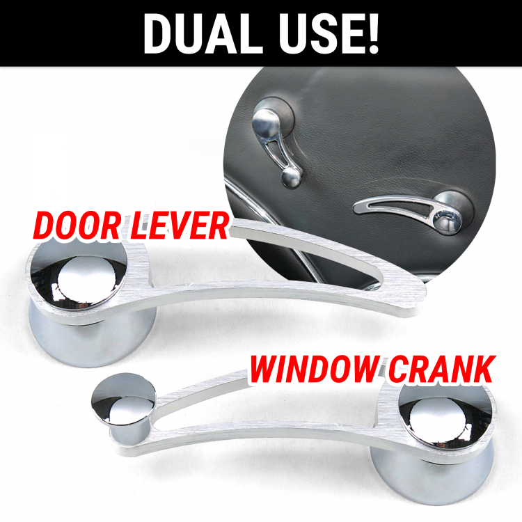 Inontoauto Chrome Billet Aluminum Universal Manual Window Crank Handles (Pair)
