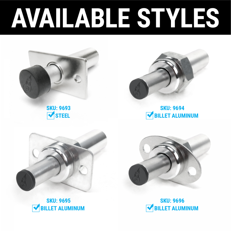 Adjustable Billet Door Popper w/ Striker Plate for Shaved Handle