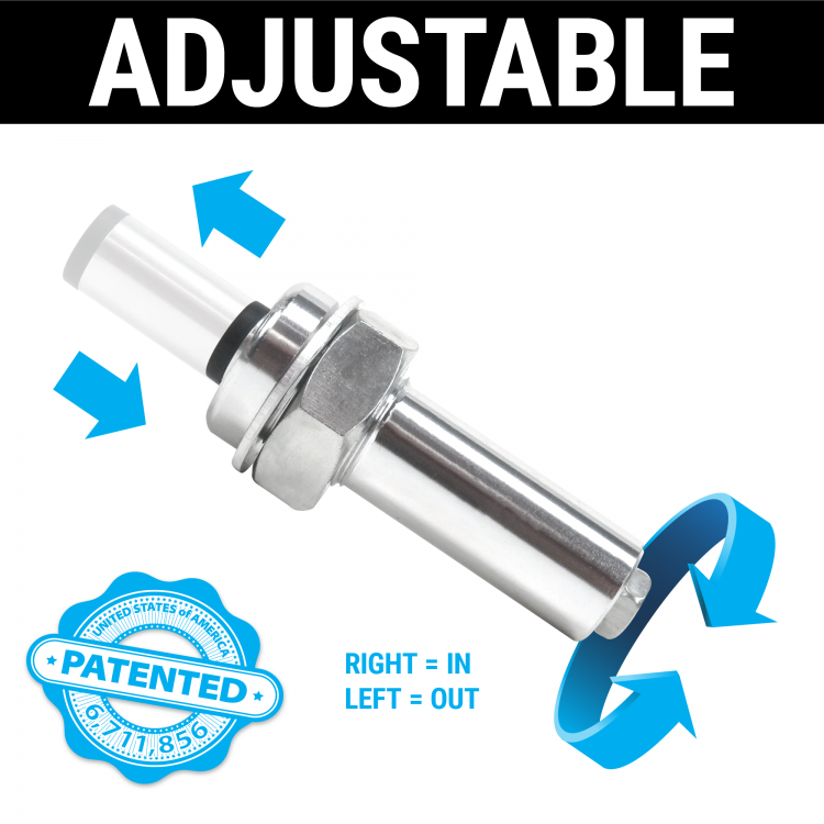 Heavy Duty Spring Loaded Billet Aluminum Adjustable Door Popper for