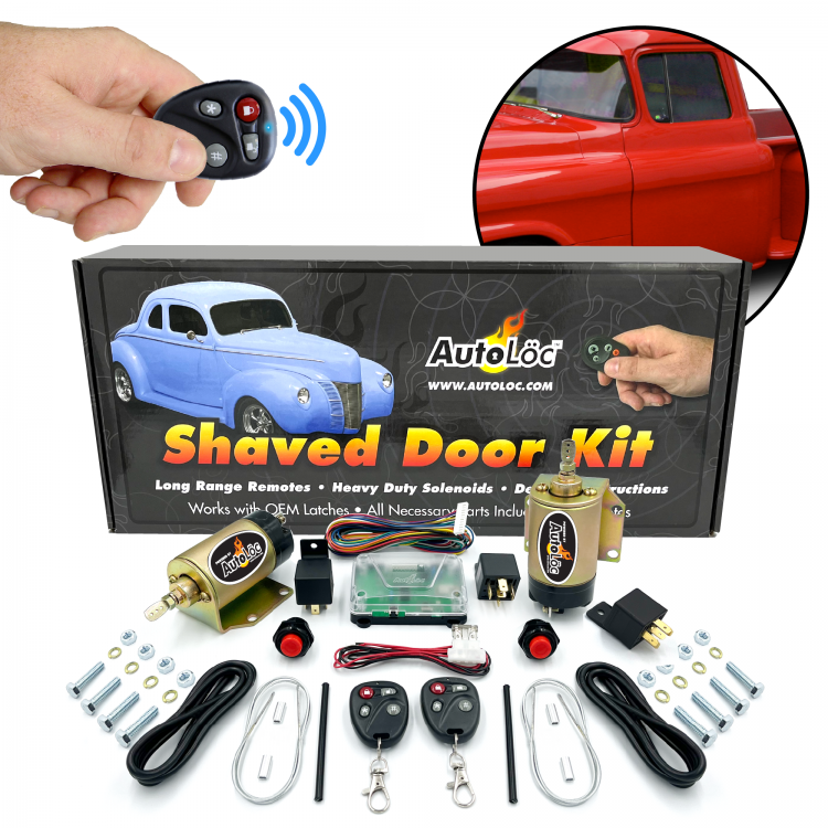 thumbnail image 2 of 100lb 2-Door Shaved Door Handle Kit – Solenoid Popper Kit For Hot Rods, Street Rats & Custom Trucks 2 of 6