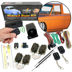 Universal Ultra Slim Bolt-On Dual Motor Shave 2 Door Kit w/ Alarm & Remotes 12V
 - Part Number: AUTSVBCA
