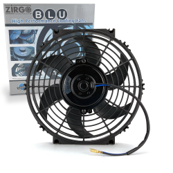 10" Zirgo 1019 fCFM High Performance Black Curved “S” Blade Radiator Cooling Fan - Part Number: ZIRZFB10S