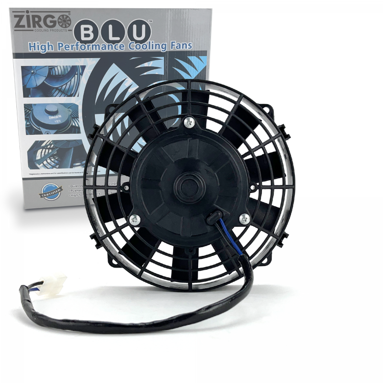 thumbnail image 2 of Universal 10 Inch Slim Electric Radiator Cooling Fan – 12V Push/Pull, 800 CFM, Curved Blade, Mount Kit Included 2 of 4