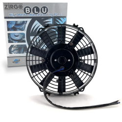 9" Zirgo 839 fCFM High Performance Black Straight Blade Radiator Cooling Fan 12V - Part Number: ZIRZFB9